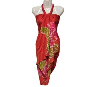 Womens Sarong Cotton Wrap, Handpainted Batik Wrapskirt Beach Pareo Beachwear-NEW